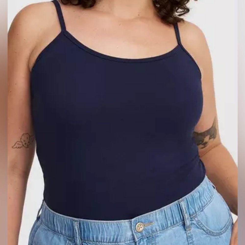 #x106 - TORRID Foxy Cami Tank Top Sleeveless Fitted Bodycon Knit Peacoat Blue - Picture 2 of 11